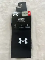Under Armour UA Team Sports Crew Socks Over the Calf Youth 13.5k-4.5 Black