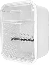 ONMELON Double Toilet Paper Holder, Wall Mounted Toilet Paper Holder, Transparent Toilet Paper Holder, Anti-Fouling Tissue Storage, Easy to Install (White)