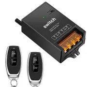 12v Remote Control Switch with 30A Relay,DC 72v 60v 48v 36v 24v 12v Wireless Switch for Lights,Lamps,Fans Black