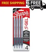Sharpie S-Gel,Gel Pens,Medium Point 0.7mm, Frost Blue Body,Black Gel Ink 4 Count