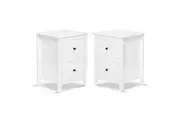Set of 2 Bedside Table Drawers Nightstand Lamp Side Unit Timber Storage Cabinet