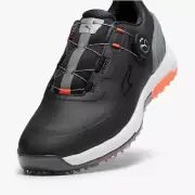 New Puma ALPHACAT NITRO Disc Spikeless Golf Shoes Black /Quiet Shade /Red Blast