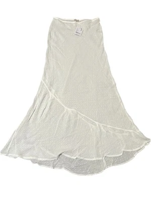 Free People Lace Embrace Skirt in White Floral XS Maxi Pull On Lined Stretch
