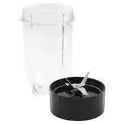 Replacement Blade + 16Oz Cup Set for , Compatible with 250W MB1001 Blender Black transparent