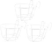 Abaodam 3pcs Balcony Plant Pot Holder Iron Fence Hanging Planter Baskets Durable Wrought Iron Design for Use Decorative Flower Pot Holders for