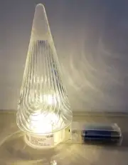 Target 2023 Small 8 Inch Clear Glass Christmas Tree W LED Light Set no batteries
