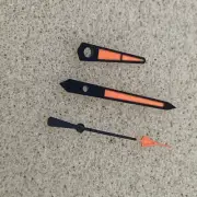Orange Arrow Shape Black Trim Green Luminous Watch Hands for NH35/NH36 Movement