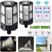 2 pcs Solar Light Motion Sensor 3 Modes Flood Lamp Outdoor Street Wall Yard