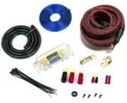 1/0 GAUGE 100% COPPER RED/BLK BRAIDED AMPLIFIER WIRING INSTALL KIT 5000 WATTS