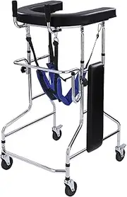 YOPNDFR Adjustable Rehabilitation Walker, Lightweight Walker for Seniors, 4-Wheel Walker with Seat and Brakes, Load Capacity 100 kg/220 lbs (Men)