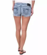 TRUE RELIGION BRAND JEANS VINTAGE DRIFTER JOEY CUT-OFF CELEBRITY DENIM SHORTS