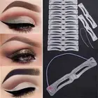 Reusable 12 Styles Eye Brow Stamp Eyebrow Stencil Grooming Shaper Template