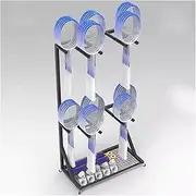 Mobile Tennis Racquet Storage Rack Cart On Wheels, Large Capacity Steel Badminton Racket Holder for Gym/Game Room, Kids Adult Tennis Racquets Organizer, Sports Racquet S,One Color 2 Layer