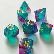 7Pcs Dice Glitter Polyhedral Dice Set for Table Game, 7-Die Dice DND Polyhedral
