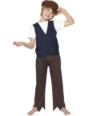 Victorian Poor Peasant Boy Fancy Dress Costume Historical Character Roald Dahl