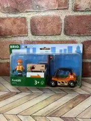 Brio World 33573 - Fork Lift - 4 Piece Wooden Toy Train Accessory - Kids All Age
