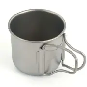 New Titanium 200ml Cup with Folding Handles - CUP- 200 - Outdoor Camping Mug