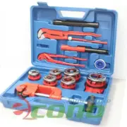 10PC Manual Ratchet Pipe Threader Kit 6 Threading Dies Pipe Cutter & Wrenches