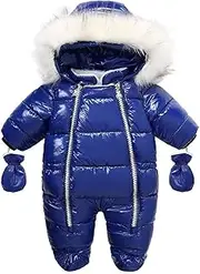 [Generic] Snowsuits for Toddler Boys Infant Baby Girl Boy Winter Cute Coats Snowsuit Toddler Jacket Clothes Zipper Jumpsuit Hooded Snow Wear Coat Outwear Baby Boy Snowsuit Down