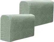 BESPORTBLE 2pcs Universal Elastic Sofa Armrest Covers, Stretchable Polyester Couch Arm Covers for Home Office, Machine Washable, Green