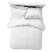 Feather & Stitch Size Duvet Cover Set, 500 Thread Count Damask King White