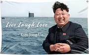 Kim Jong Un Flag Live Laugh Love 3 x 5 Feet Polyester Banner Dorm Banner with Four Brass Grommets for College Party Indoor and Outdoor Decorations