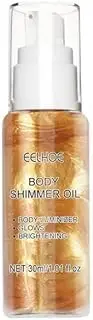2xBody Shimmer Oil Multipleuse Moisturizing Glitter Waterproof for Make Up 30G Golden, Golden, 3 Pcs