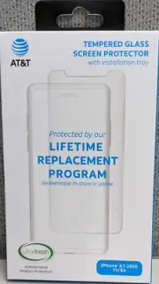 AT&T Tempered Glass Antimicrobial Screen Protector - iPhone 12/12 Pro/ 11/XR