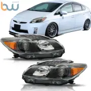 Right&Left Side Headlights Headlamps Halogen For Toyota Prius 2012-2014-15 Black (for: Toyota)