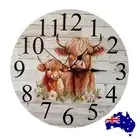 Clock Wall Cow Highland Mum Baby 30cm or 60cm Aussie Made