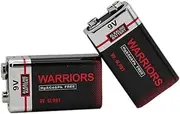 Warriors High Capacity 9V 9 Volt 2X Alkaline Super Long Lasting Battery Batteries Smoke Alarm Detectors Remote Control Car (2 Count)
