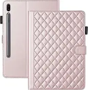 [Vaitasy] Case for Samsung Galaxy Tab S10 FE/ S9 FE/ S9 Business PU Leather Tablet Protective Case for Galaxy Tab S9 with Card Slot Stand Rose Gold