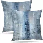 Blue and Grey Abstract Art Artwork Pillow Cover, Gallery Modern Decorative Throw