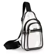 Clear Fanny Pack Sling Bags PVC Crossbody Travel Shoulder Bag for Men