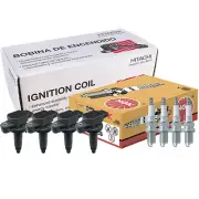 Hitachi 4 Ignition Coils & NGK 4 Standard Spark Plugs Kit For Toyota Echo 1.5