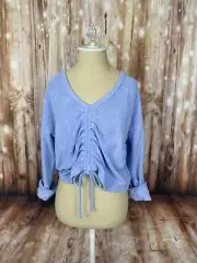 Aerie Towel Terry Cinch Sweatshirt Size XS Blue