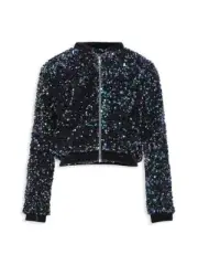 NWT BARDOT JUNIOR Girl's Nikki Sequined Bomber Jacket Size 8