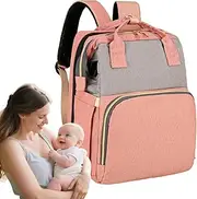 Diaper Bag Backpack, Travel Diaper Bag, Baby Gear Backpack, Sturdy And Waterproof Design, Spacious And Organized, 31x19x39cm For Car Outdoor Airplane
