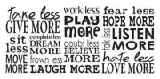 Inspirational Family STENCIL**Less/More**24"x 12" for Signs Fabric Canvas Wood