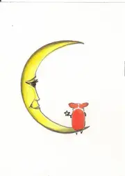 ACEO LETTER G RYTA PRINT OF PAINTING PEMBROKE WELSH CORGI HALLOWEEN FAIRY MOON