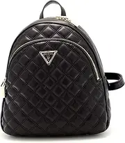 [GUESS] Black Plain Rucksack with Zip and Zip Pockets - Bags -Size One Size