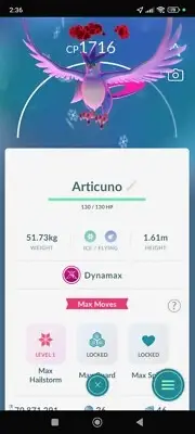 Pokémon Dynamax Articuno - Trade - GO Read Description
