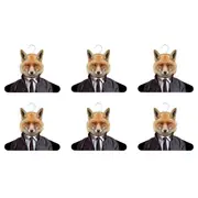 6PK Annabel Trends Zoo Portrait Coat Hanger/Hook Animal Clothes Organiser Fox