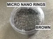 1000 PCS COPPER SILICONE LINED MICRO NANO RINGS FOR I TIP EXTENSIONS 'BROWN'