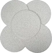 Trivets Set Pot Holders Set Coasters for Countertops Hot Mats Hot Pads 8 Inch Cotton Potholders for Kitchen Ideal for Hot Dishes, Pots, Pans, Teapots, Bowl and Plates 5 pcs Grey