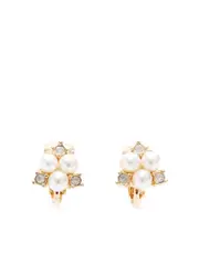 Christian Dior Pre-Owned faux-pearl clip-on earrings - Gold