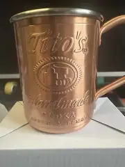 TITO'S Handmade Vodka Copper Moscow Mule Cups Mug Yellowstone Barware 12oz