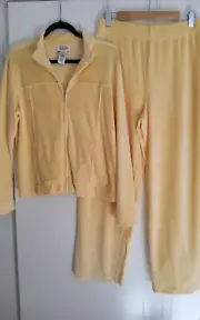 TALBOTS WOMENS LEMON VELOUR TRACKSUIT