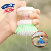 Kitchen Brush Washing Up Soap Dispenser with Liquid Clean Pot Utensil Dish