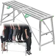 Work Platform Stepladders Scaffolding Platform Portable Folding Multipurpose Work Platform Scaffold Tower Ladder Stool, 880-Pound-Capacity, for Washing Vehicles, Cleaning, DIY Tools,Adjustab